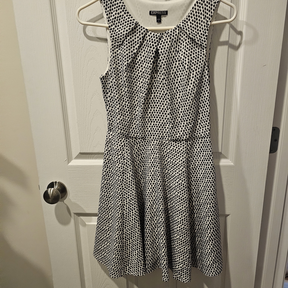 Express Black and White Polka Dot Dress